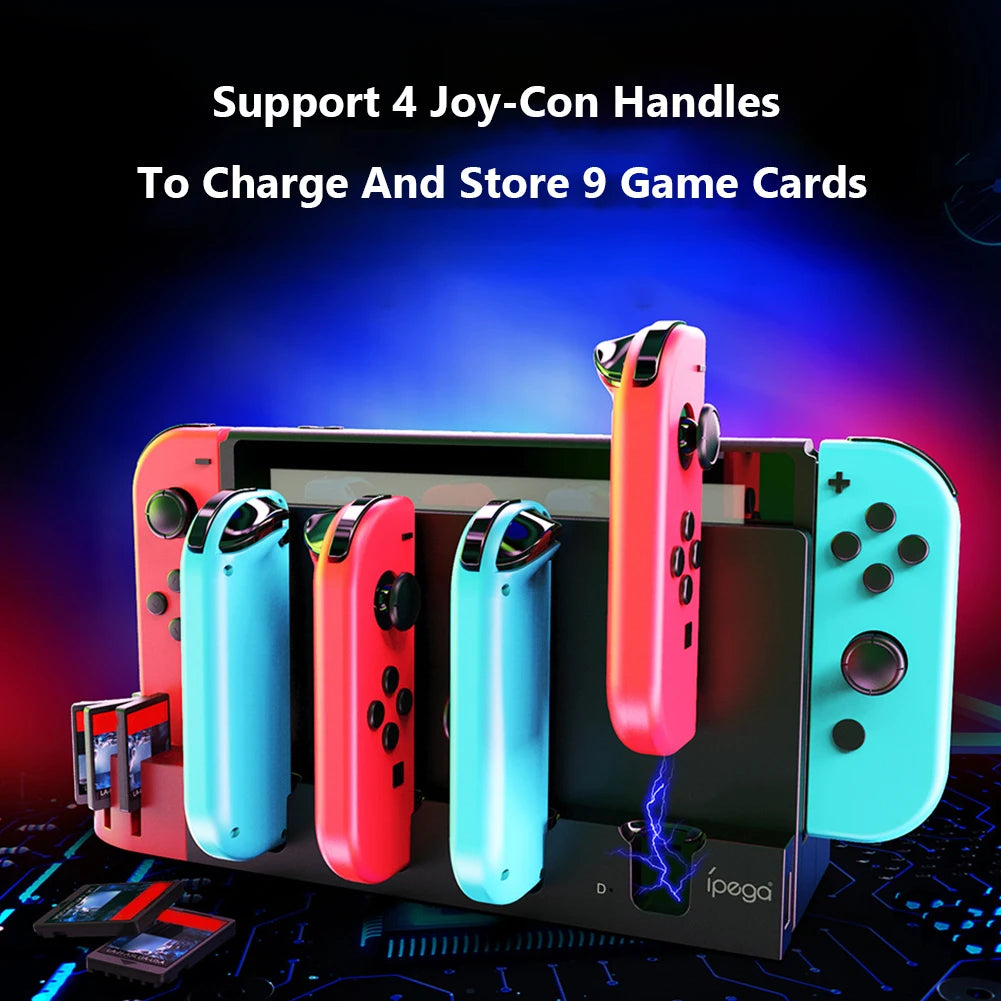 For Nintendo Switch Charging Station 4 Port Holder 9 Games Slots Charger Stand for Nintendo Switch Console-5