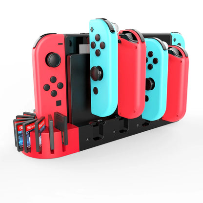 For Nintendo Switch Charging Station 4 Port Holder 9 Games Slots Charger Stand for Nintendo Switch Console-1