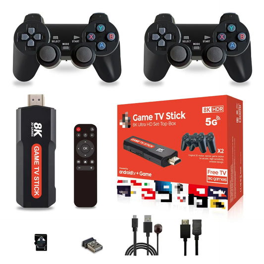 X2 PLUS 4K Retro Gaming TV Stick Console 2.4G Double Wireless Controller 64GB Storage Supports 30000 PSP PS1 GBA GBC Arcade-0