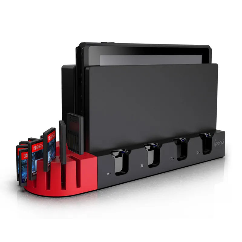 For Nintendo Switch Charging Station 4 Port Holder 9 Games Slots Charger Stand for Nintendo Switch Console-2