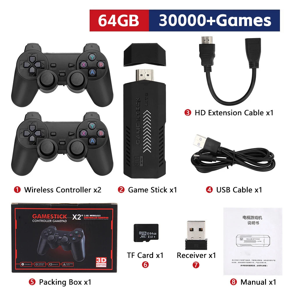 P Classic Video Game Console X2 Plus 128 GB GD10 4K  Wireless Controller 40000 Games 50 Simulator Suitable for PS1/N64-5