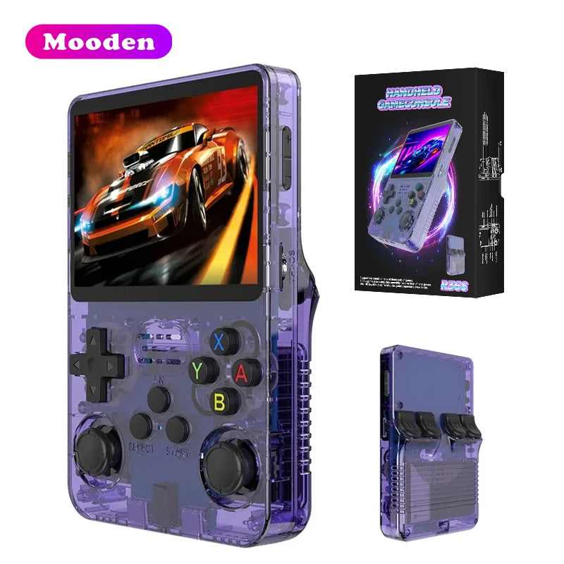 S R36S Handheld Game Player 64GB 10000+ Games Retro Video Game Console 3.5 Inch Screen Handheld Gaming Console EE System-8