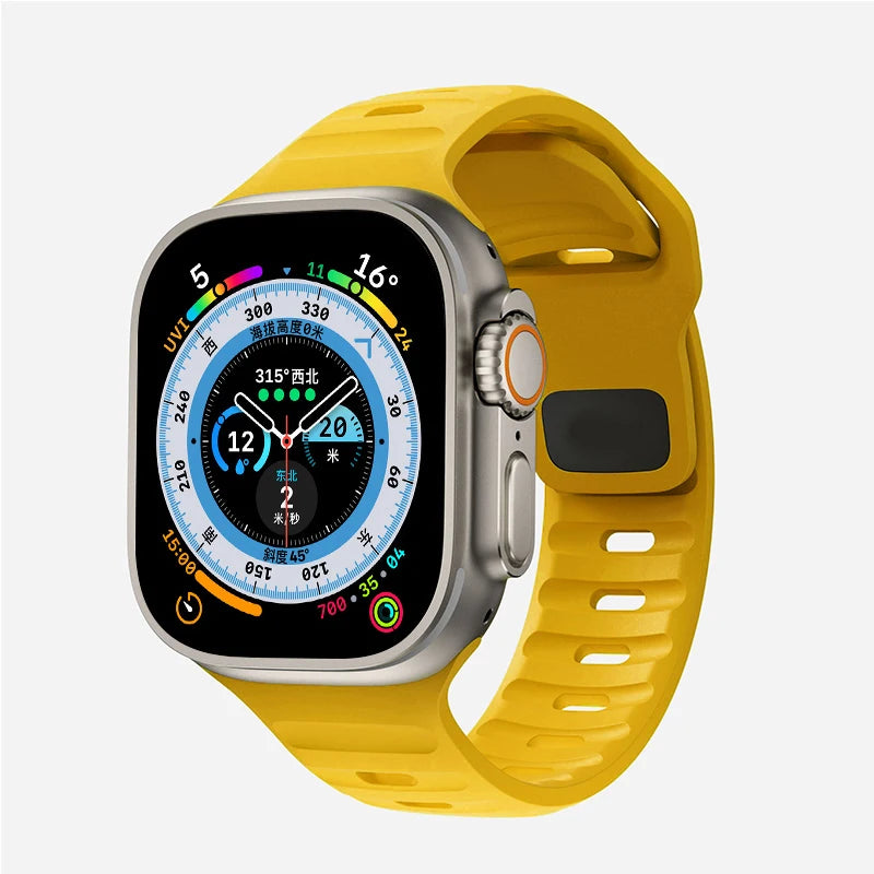Cinturino Apple Watch 49mm 44mm 45mm 41mm 40mm 42mm 38mm Bracciale sportivo in silicone morbido iwatch Serise 8 7 SE 6 5 9 Ultra 49mm
