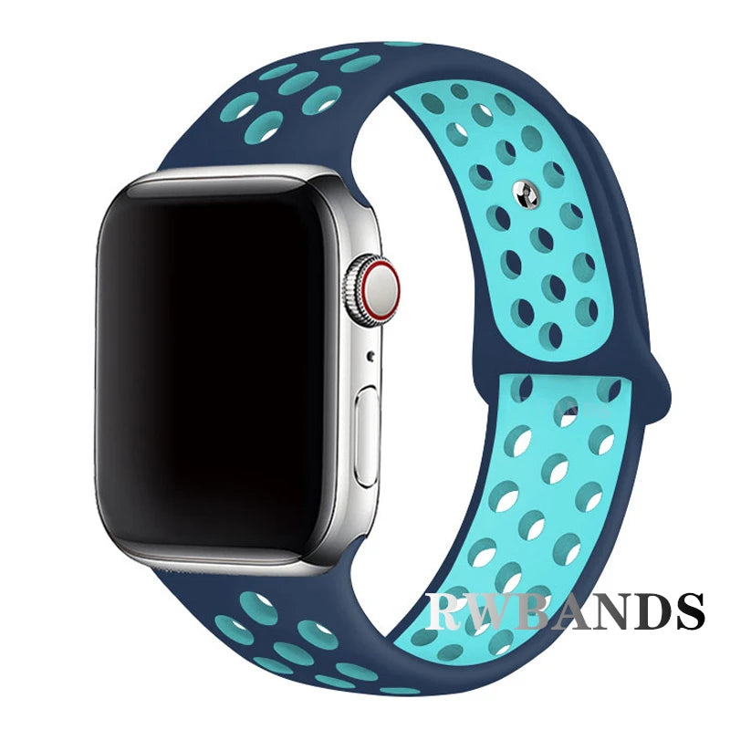 Sport Strap for Apple Watch 46mm 44mm 40mm 42-38-41mm 45mm Breathable Bracelet iWatch Series 10 9 8 7 6 SE 5 3 Ultra 2 49mm