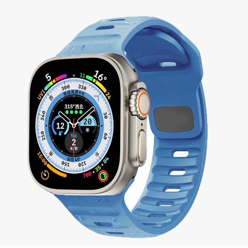 Cinturino Apple Watch 49mm 44mm 45mm 41mm 40mm 42mm 38mm Bracciale sportivo in silicone morbido iwatch Serise 8 7 SE 6 5 9 Ultra 49mm