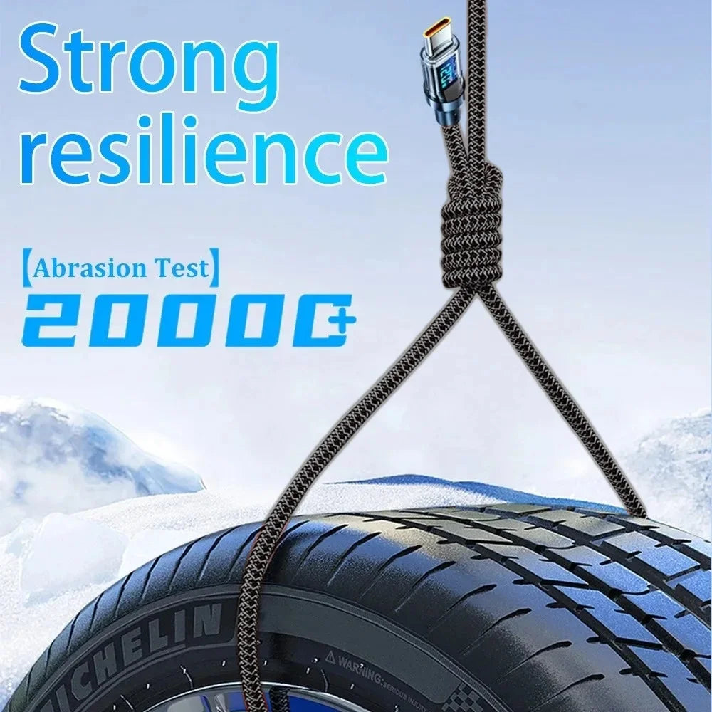 Cavo di ricarica super veloce per telefono da 120 W da tipo C a tipo C con display a LED Cavo dati da USB a tipo C per Xiaomi Samsung Huawei