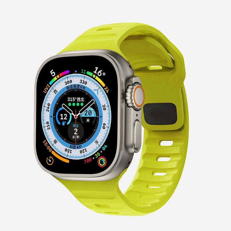Cinturino Apple Watch 49mm 44mm 45mm 41mm 40mm 42mm 38mm Bracciale sportivo in silicone morbido iwatch Serise 8 7 SE 6 5 9 Ultra 49mm
