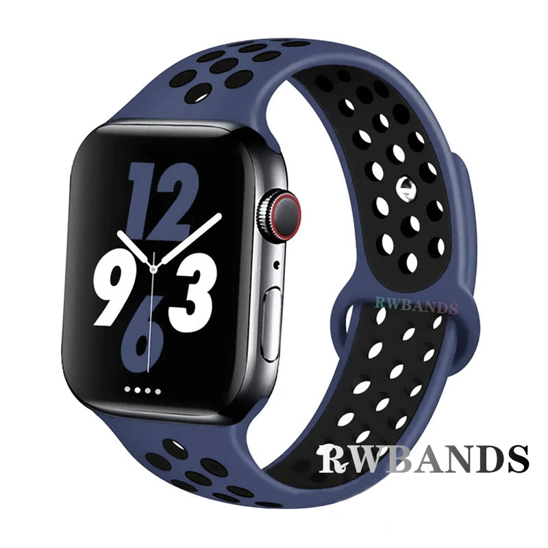 Sport Strap for Apple Watch 46mm 44mm 40mm 42-38-41mm 45mm Breathable Bracelet iWatch Series 10 9 8 7 6 SE 5 3 Ultra 2 49mm
