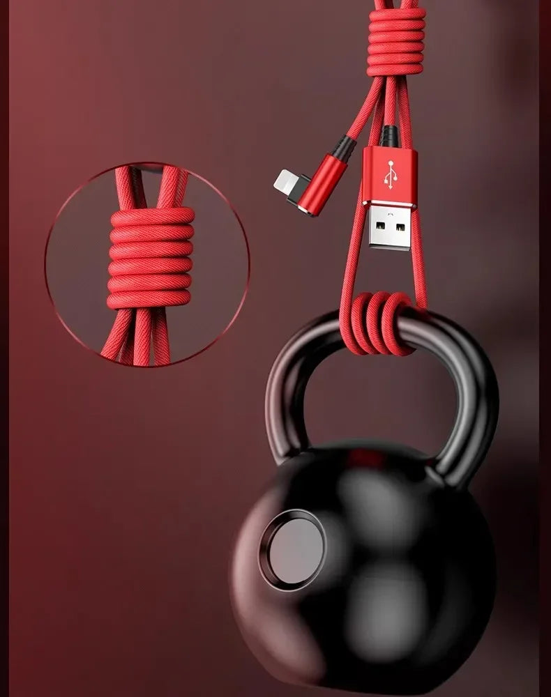 Cavo USB da 90 gradi per iPhone 14 13 12 11 Pro Max X XR 6s 7 8 Plus Cavo da 2 m 3 m Cavo di ricarica rapida per telefono cellulare Cavo per caricabatterie dati