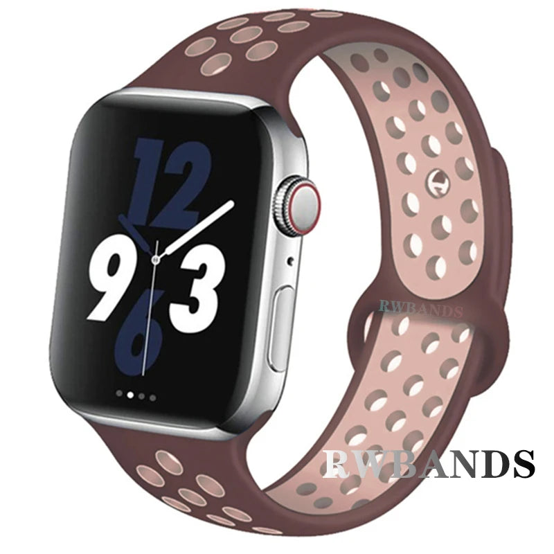 Sport Strap for Apple Watch 46mm 44mm 40mm 42-38-41mm 45mm Breathable Bracelet iWatch Series 10 9 8 7 6 SE 5 3 Ultra 2 49mm