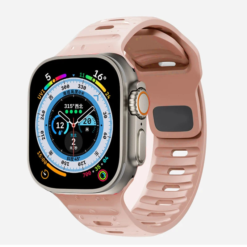 Cinturino Apple Watch 49mm 44mm 45mm 41mm 40mm 42mm 38mm Bracciale sportivo in silicone morbido iwatch Serise 8 7 SE 6 5 9 Ultra 49mm