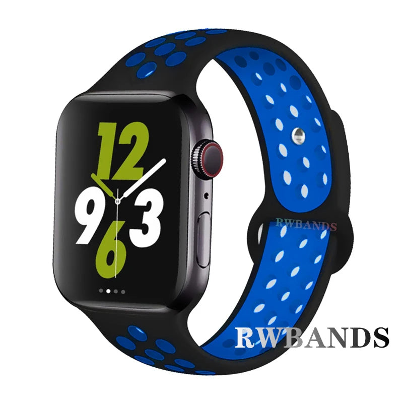 Sport Strap for Apple Watch 46mm 44mm 40mm 42-38-41mm 45mm Breathable Bracelet iWatch Series 10 9 8 7 6 SE 5 3 Ultra 2 49mm