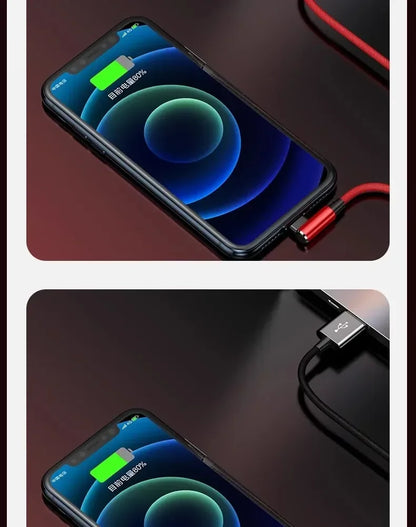 Cavo USB da 90 gradi per iPhone 14 13 12 11 Pro Max X XR 6s 7 8 Plus Cavo da 2 m 3 m Cavo di ricarica rapida per telefono cellulare Cavo per caricabatterie dati