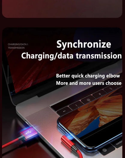 Cavo USB da 90 gradi per iPhone 14 13 12 11 Pro Max X XR 6s 7 8 Plus Cavo da 2 m 3 m Cavo di ricarica rapida per telefono cellulare Cavo per caricabatterie dati