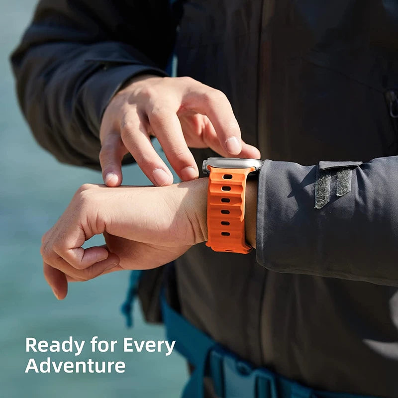 Cinturino Apple Watch 49mm 44mm 45mm 41mm 40mm 42mm 38mm Bracciale sportivo in silicone morbido iwatch Serise 8 7 SE 6 5 9 Ultra 49mm